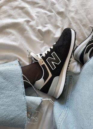 Замшевые кроссовки new balance 574&nbsp;black9 фото