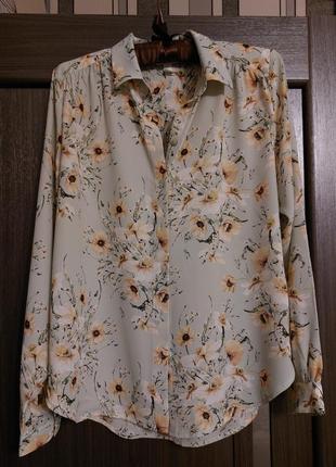 🌿 рубашка блуза h&amp;m в цветочный принт1 фото