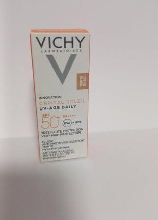 Vichy capital soleil uv-age daily солнцезащитный невесомый флюид против признаков фотостарения кожи.