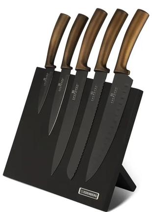 Набор ножей из нержавеющей стали edenberg 6 предметов на магнитной подставке