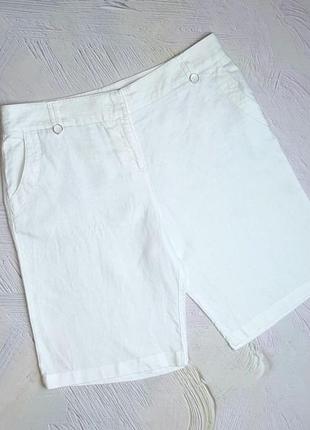 💝2+1=4 льняные белые женские шорты per una, размер l - xl5 фото