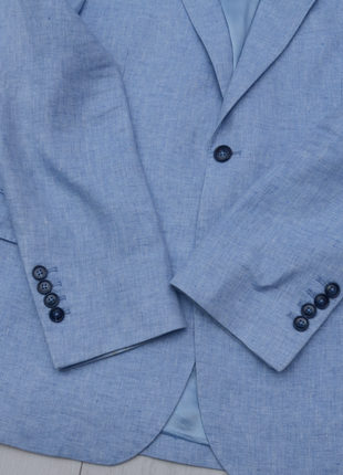 Шикарный классический костюм льняной 100% лен в голубом цвете дорогого бренда hawes and curtis 19136 фото