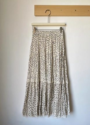 Лето 2024🌞 длинная юбка макси в горох с кружевом трапеция5 фото