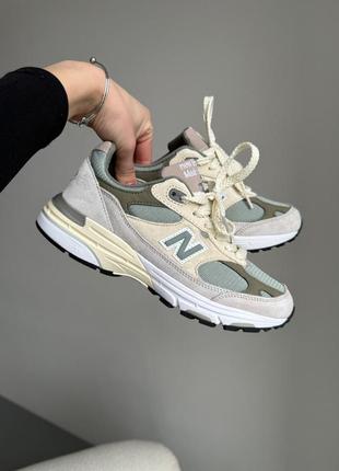 Женские кроссовки new balance 993 beige/mint/grey