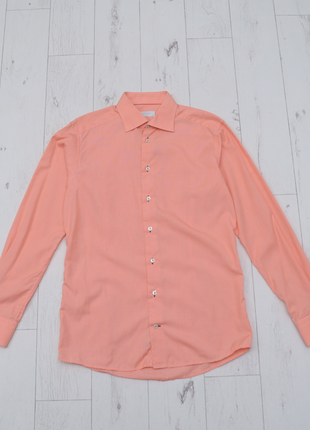 Eton шикарная рубашка классическая в мелкую клетку модель slim contempory размер 40