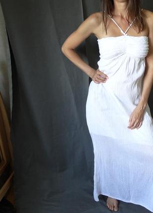 Жіноче плаття сарафан в підлогу біле2 фото