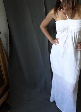 Жіноче плаття сарафан в підлогу біле3 фото