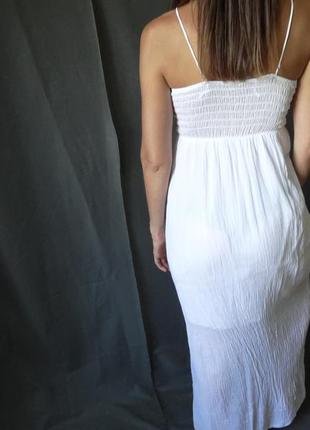 Жіноче плаття сарафан в підлогу біле5 фото