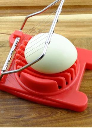 Яйцерезка для измельчения яйца кружочками, овощерезка для нарезки слайсами (красный)2 фото