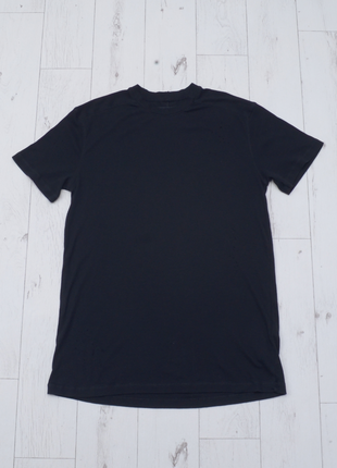 Allsaints шикарна футболка в рубчик та фабричними дірками подовжена чорна bryan ss crew y2k style