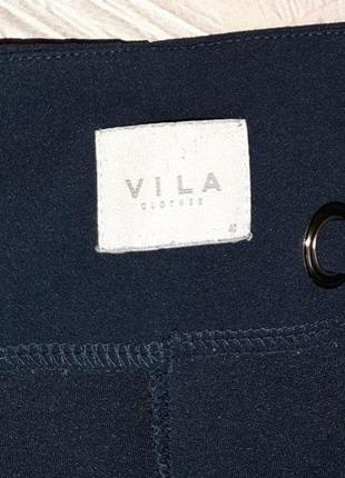 💝2+1=4 строгих синие зауженные брюки брюки высокая посадка vila, размер 46 - 483 фото
