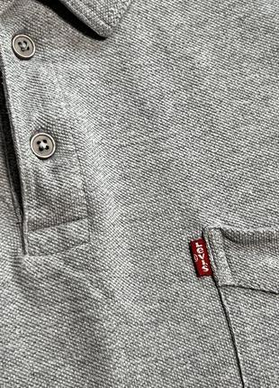 Футболка чоловіча поло сіра  levi’s  розмір l6 фото