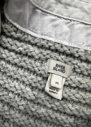 Стильний светр об'ємного в'язання теплий із сорочкою жилет river island 38/m8 фото