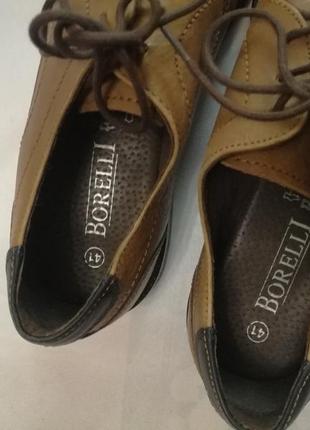 Туфли классические кожаные,borelli, (италия), светло-коричневые,41 размер,стан новых7 фото