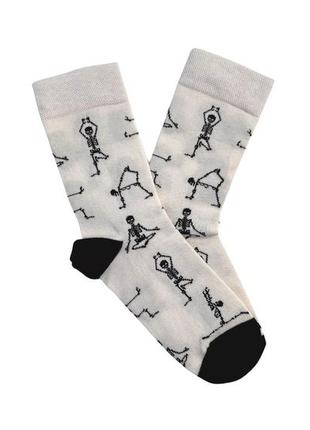 Носки rao socks йога скелеты (39-41) бежевые2 фото