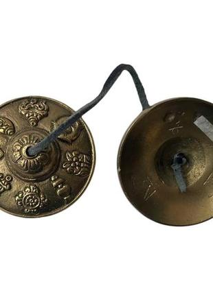 Тибетські тінгша для медитації з орнаментом аштамангала (d 6.5 см)2 фото