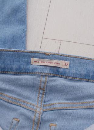 Levis levi's premium mile high super skinny р. 27 джинсы скошенные с высокой посадкой10 фото