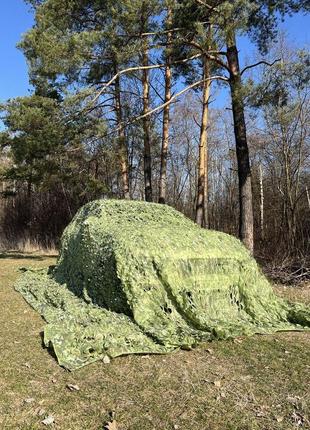 Маскувальна сітка 3х6м зелена. сітка мультикам №1