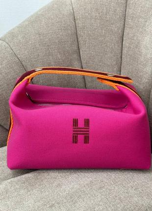 Женская сумка косметичка эрмес малина hermes