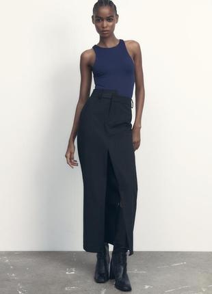 Двошарова спідниця з асиметричним поясом viral zara