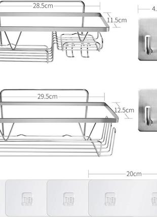 Полиці для душу rodivor з нержавіючої сталі без свердління5 фото