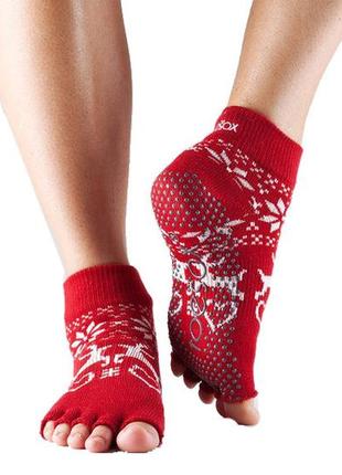 Носки для йоги toesox half toe ankle grip oh deer m (39-42.5)