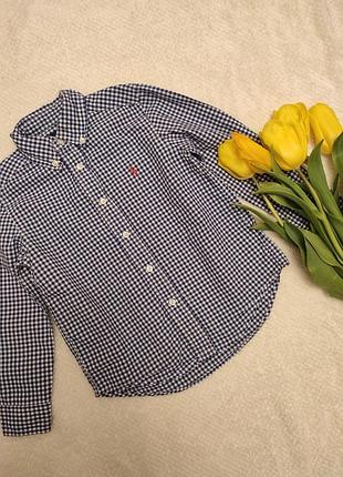 Красивая рубашка на мальчика 4-5 лет. клетчатая рубашка.