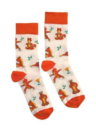 Носки rao socks йога котики (36-38) бежевые1 фото