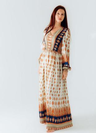 Женское платье в пол с рукавами tropical harmony rao wear s-m рост 165-170 см3 фото