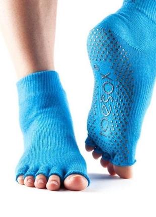 Носки для йоги toesox half toe ankle grip skydiver m (39-42.5)