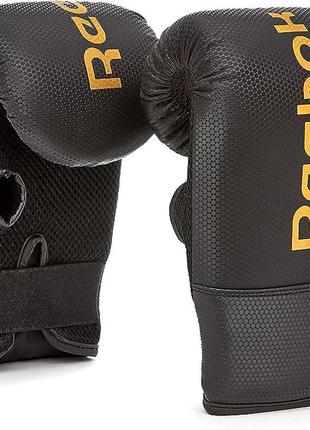 Тренувальні боксерські рукавички reebok boxing mitts чорний, золото чол osfm