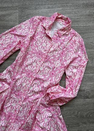 Стильное платье рубашка в принт яркий розовый shein как zara10 фото