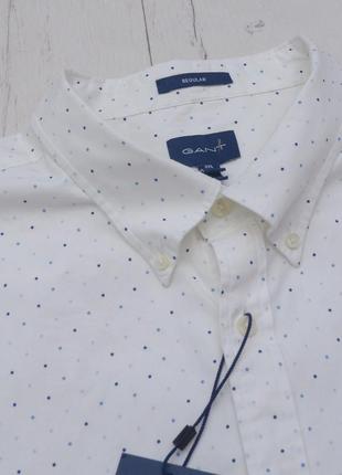 Gant шикарная рубашка в горох белая от дорогого бренда нова размер 3xl3 фото