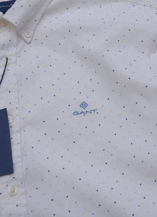 Gant шикарная рубашка в горох белая от дорогого бренда нова размер 3xl8 фото