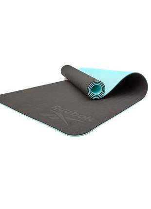 Двухсторонний коврик для йоги reebok double sided yoga mat синий уни 176 х 61 х 0,6 см7 фото