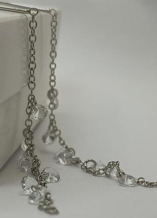 Серебряные серьги-протяжки с цирконием7 фото