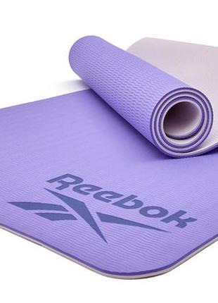 Двухсторонний коврик для йоги reebok double sided yoga mat фиолетовый уни 176 х 61 х 0,6 см