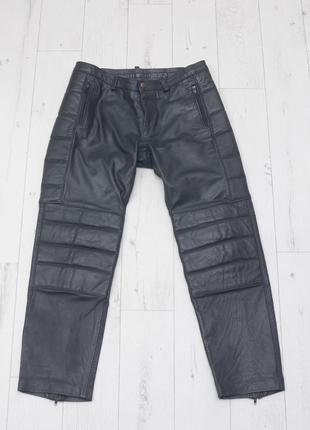 Vintage tina brunelli 90's biker pants avant garde кожаные байкерские брюки с подкладкой р. m-l