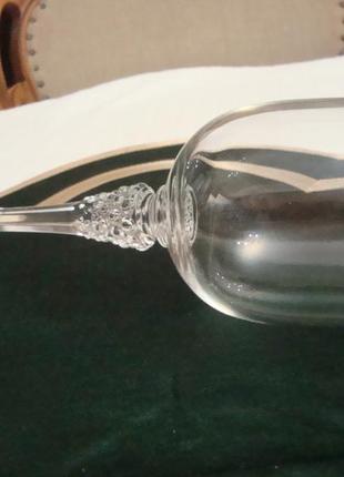 Высокий красивый бокал фужер богемское стекло чехословакия №д271 фото