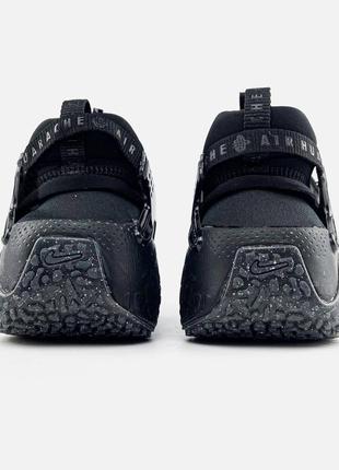 Мужские кроссовки найк аир хуарачи крафт чёрные / nike air huarache craft"black"7 фото