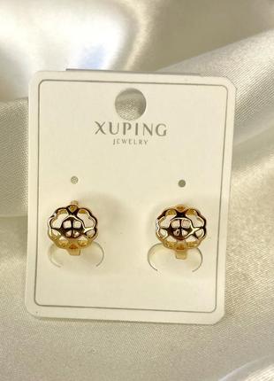 Серьги позолота xuping ювелирная бижутерия конго детские золотистый 10 мм s15216