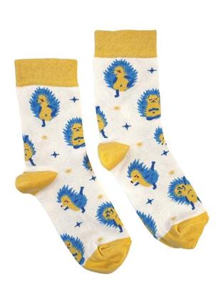 Носки rao socks йога ёжики (36-38) бежевые1 фото