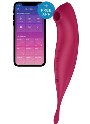 Смарт-вібратор із вакуумною стимуляцією satisfyer twirling pro+ dark red (м'ята упаковка!!!!