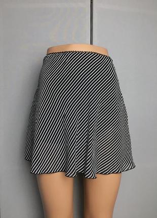 Женская юбка чёрная белая мини в полоску винтаж ретро стиль женский одежда женские1 фото