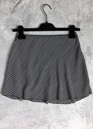 Женская юбка чёрная белая мини в полоску винтаж ретро стиль женский одежда женские2 фото