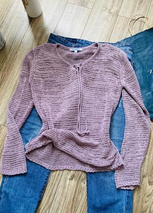 Оригинальный свитер крупной вязки, кофта широкая вязка.3 фото