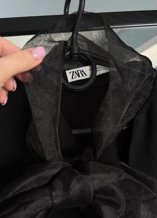 Сукня трапеція від zara  з красивими рукавами та бантиком з органзи розмір s стан нової 450 грн7 фото