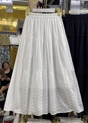 Длинная юбка прошва летняя белая черная
