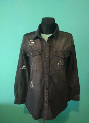 Стильна сорочка котоновая сіра