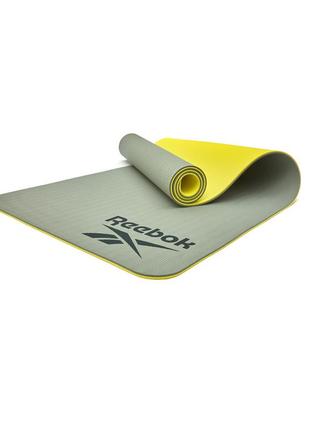 Двухсторонний коврик для йоги reebok double sided yoga mat зеленый уни 176 х 61 х 0,6 см6 фото